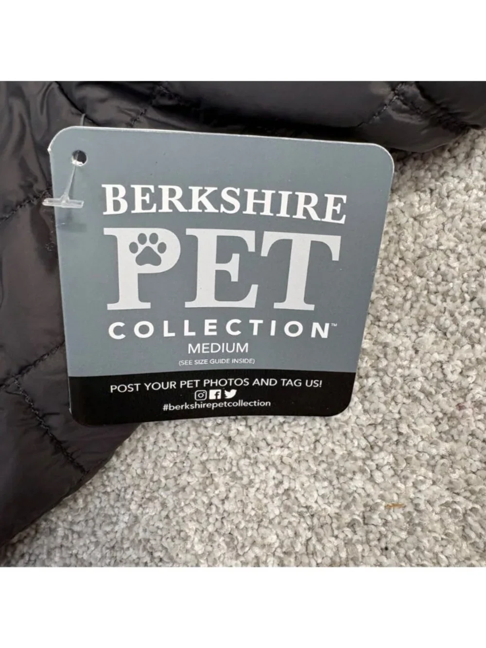 Berkshire Pet Collection Dog Coat Medium New Fleece Lined Black Quilted